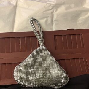 Jessica McClintock Silver Beaded Wristlet